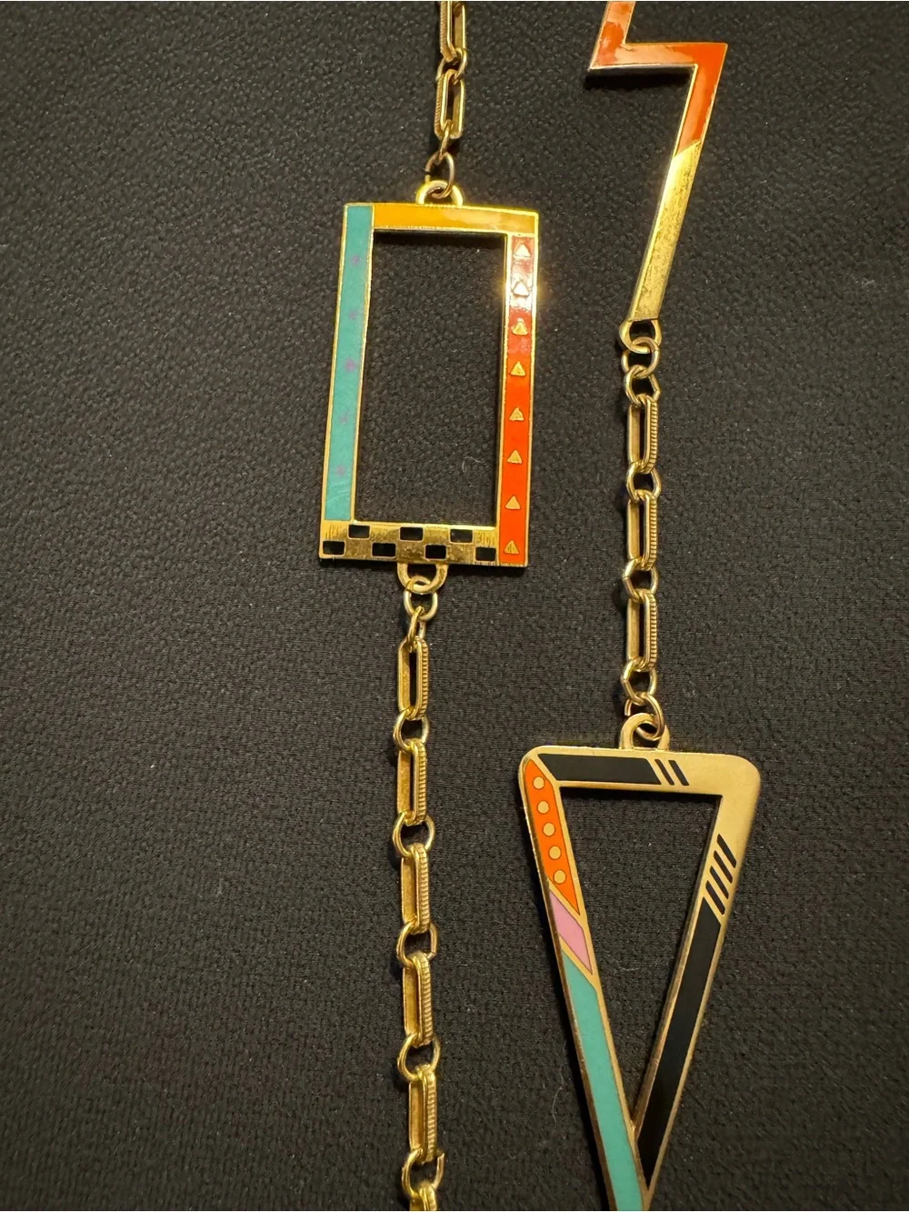 Laurel Burch Aarin Zi Lightning Enamel Necklace 37”